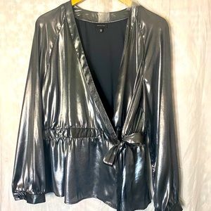 Gorgeous metallic peplum blouse